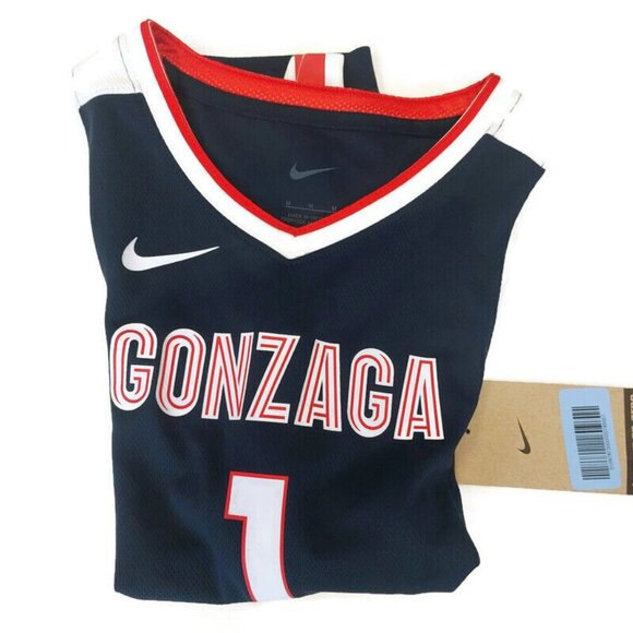 Nike Gonzaga Bulldogs Team Basketball Jersey #1 Youth Boys Size M Navy Blue - Picture 7 of 8